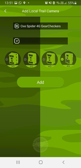 Přidání fotopasti v aplikaci