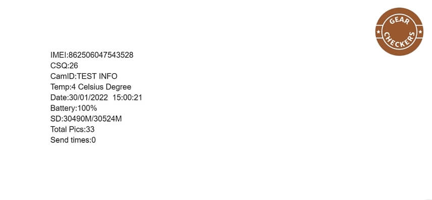 Pri zapnutí funkcie denné info odošle fotopasca každý deň textový súbor s viacerými informáciami: IMEI číslo fotopasce, intenzita signálu 0 ~ 31, názov fotopasce, teplota prostredia v °C, dátum a čas, stav batérie, stav pamäťovej karty, počet záznamov a počet odoslaných záznamov v konkrétny deň.