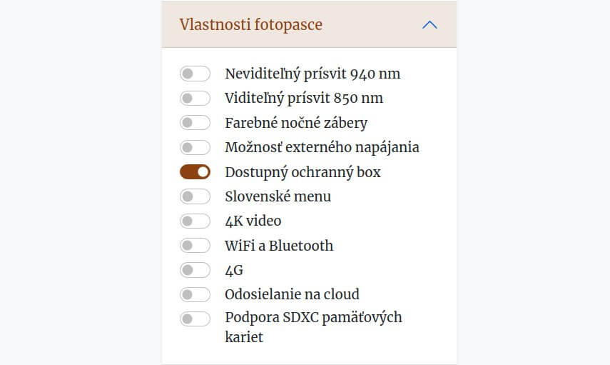 Filtrovanie podľa dostupnosti boxov
