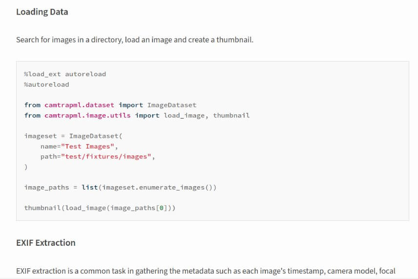 Na pož&iacute;vanie knižnice camtrapML je potrebn&aacute; znalosť programovacieho jazyku Python.
