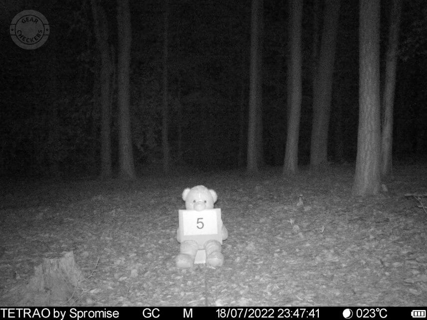 Vzdialenosť objektu od fotopasce: 5 m.