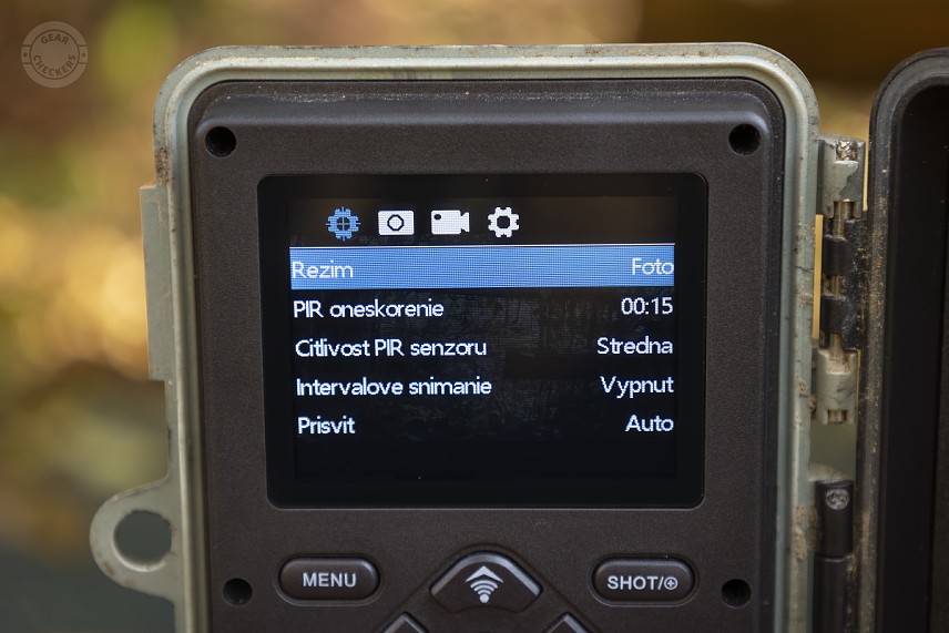 MENU fotopasce Wachman Aldo je prehľadné a intuitívne - základné nastavenia.