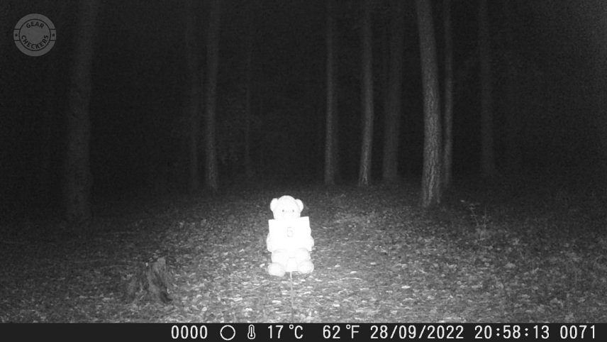 Vzdialenosť objektu od fotopasce: 5 m.