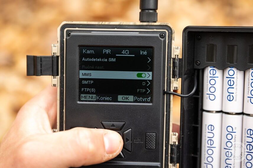 Zapnutie funkcie odosielania.