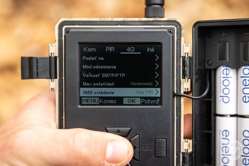 Nastavenie SMS ovl&aacute;dania pre možnosť ovl&aacute;dať fotopascu pomocou mobilnej aplik&aacute;cie.