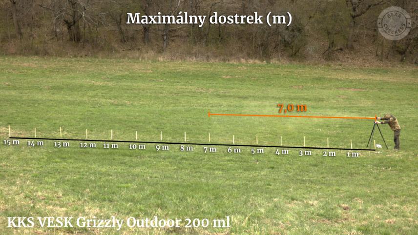 Dostrek v druhej sekunde: 7 metrov.