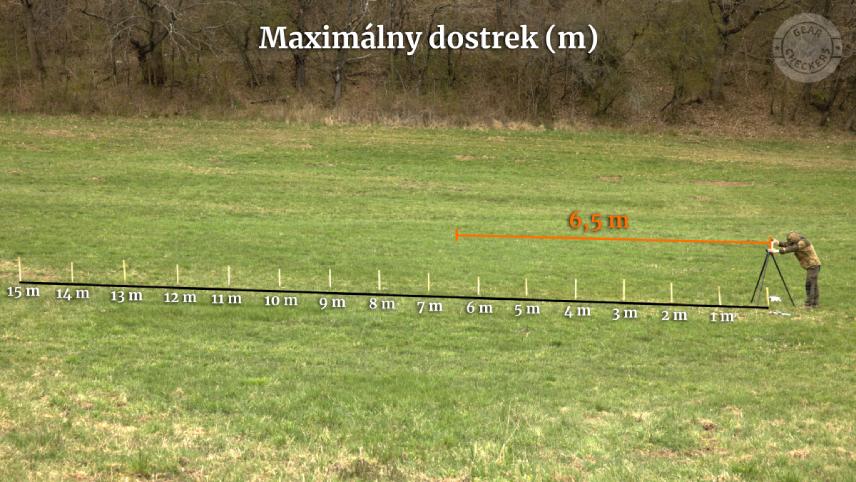 Dostrek v druhej sekunde: 6,5 metra.