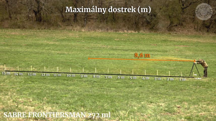 Dostrek v druhej sekunde: 8,6 metra.
