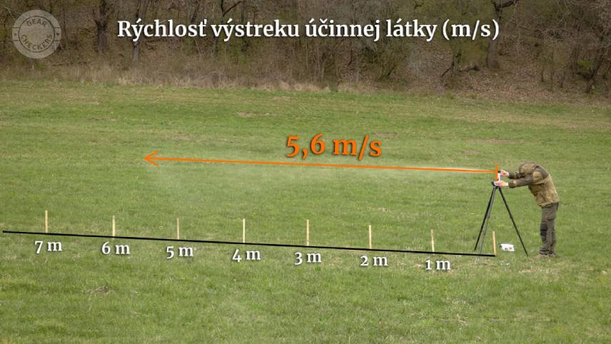 R&yacute;chlosť v&yacute;streku sme vyhodnocovali v prvej sekunde letu &uacute;činnej l&aacute;tky.