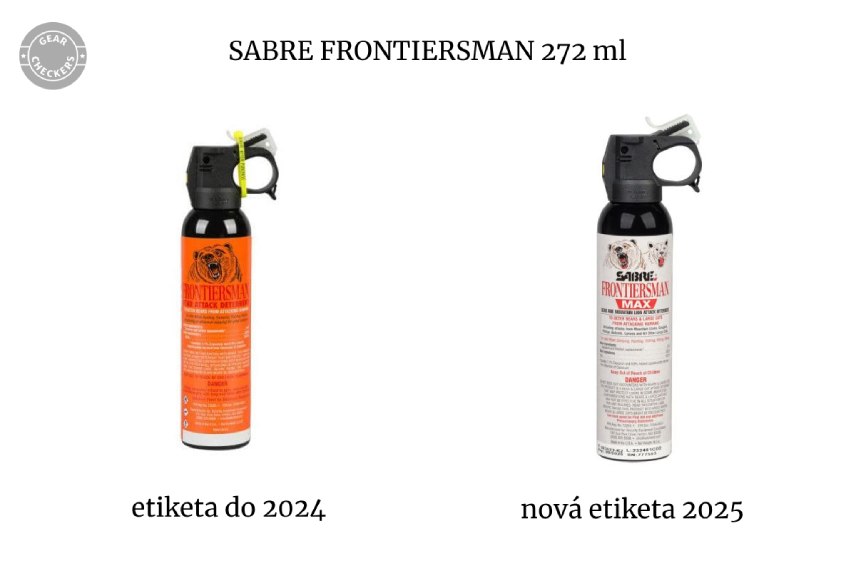Nová etiketa spreja Sabre Frontiersman - obsah zostáva identický s pôvodnou verziou – zmenil sa len dizajn balenia